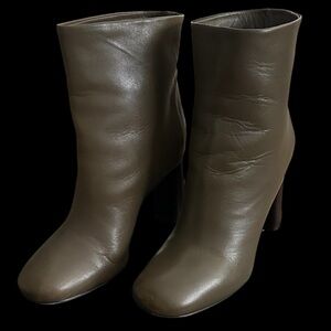 Vince Paige Brown Leather Ankle Boots 6M Color Oak